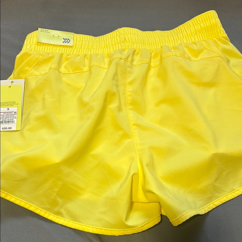 Yellow Women's Athletic Shorts - Picture 3 of 3